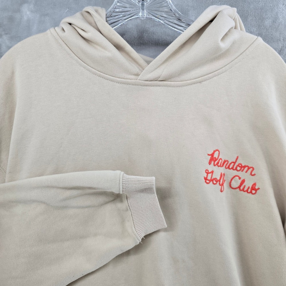 Random Golf Club Hoodie Mens Medium Tan Embroidered Script Logo Pullover
